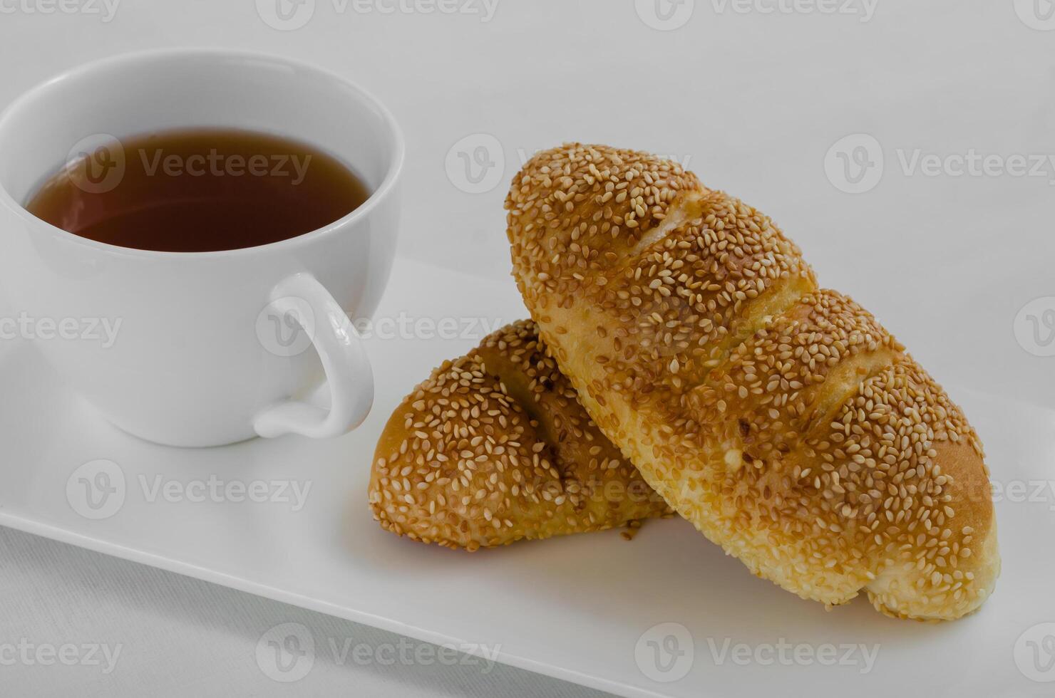 Sesame Buns and Tea for Relaxing Time photo