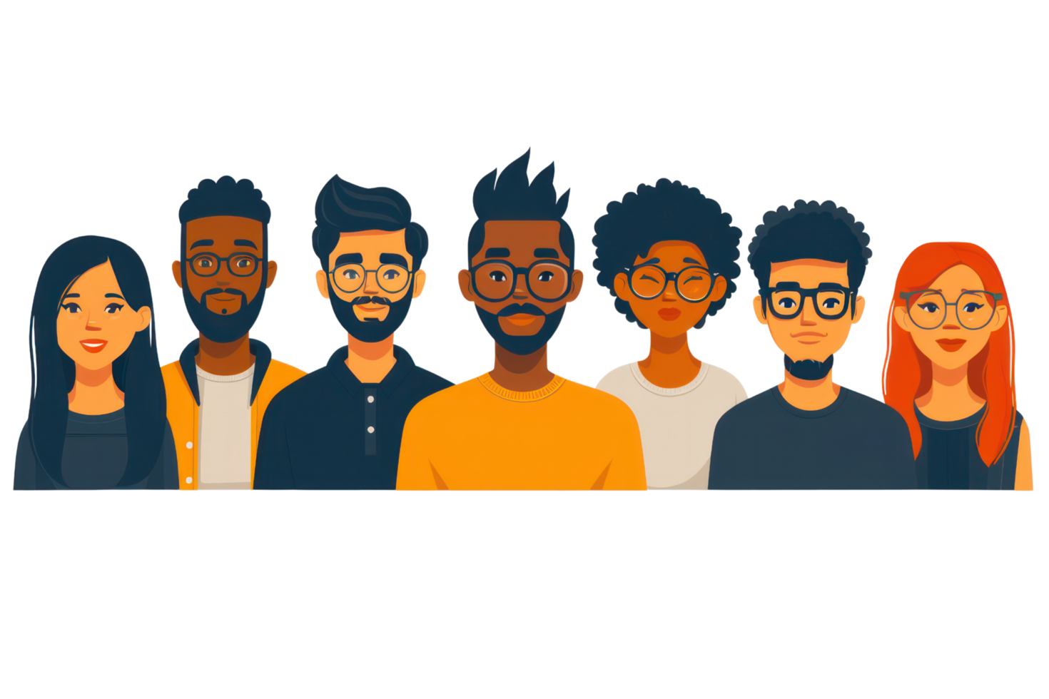 AI generated Business People Avatar Headshot. isolated on transparent background png
