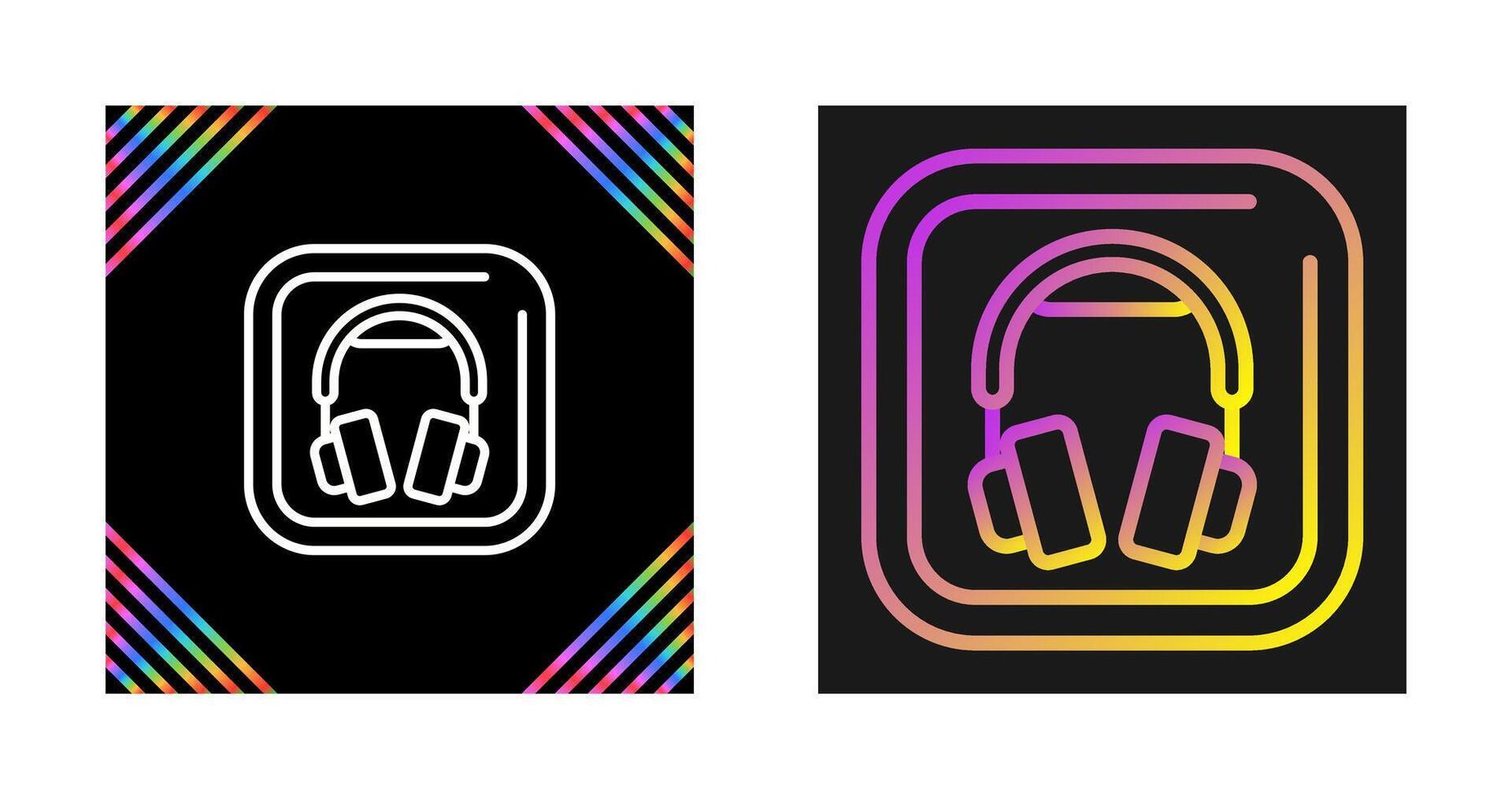 Headphones Square Vector Icon