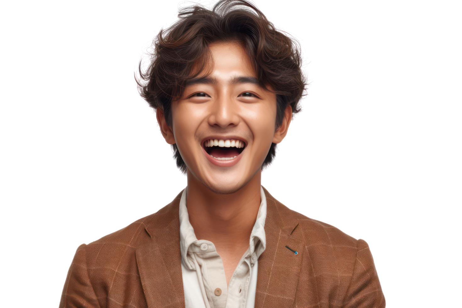 AI generated Happy asian young businessman isolated on transparent background png