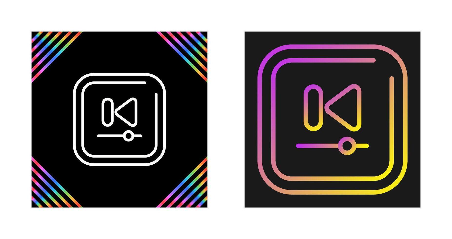 Video Previous Track Square Vector Icon