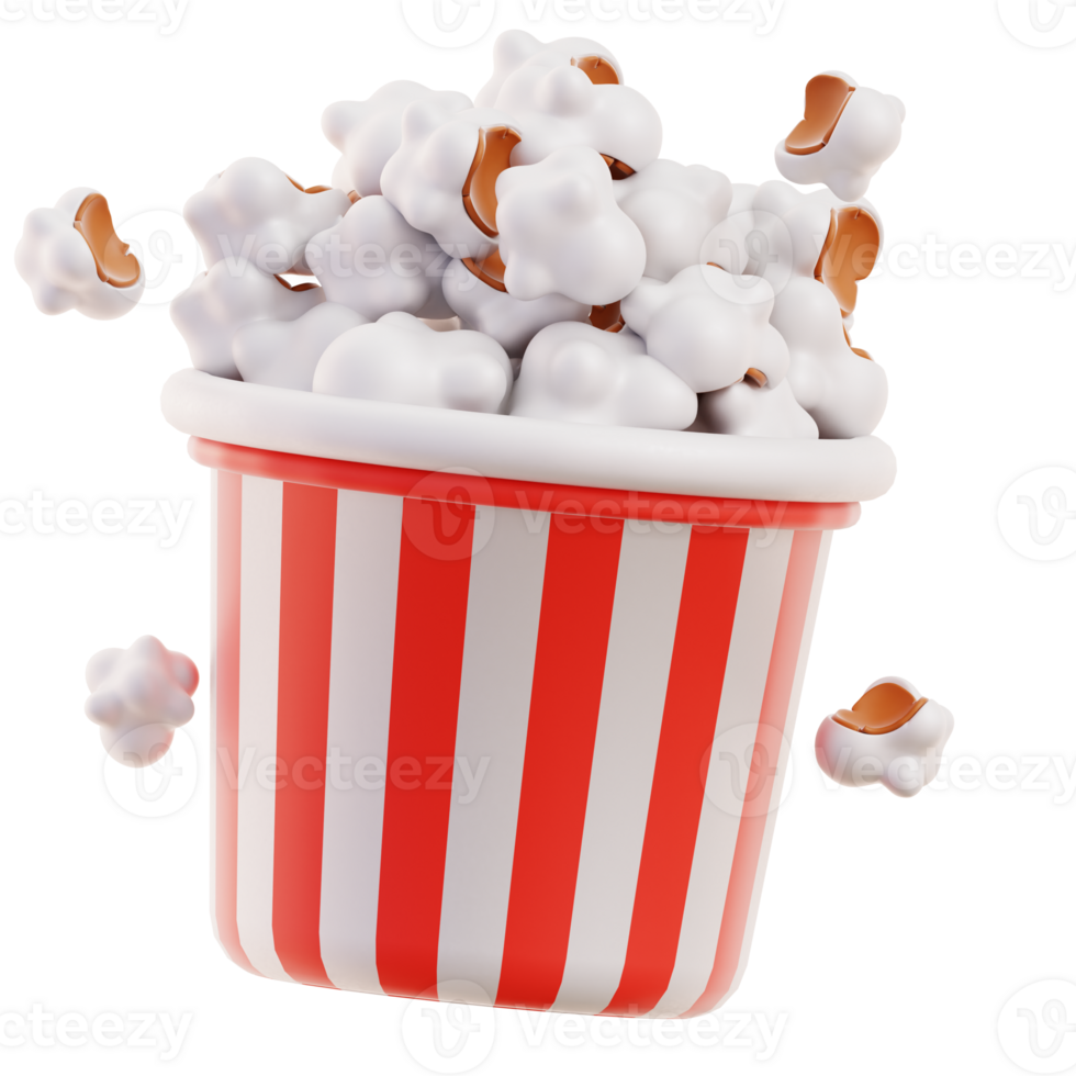 pop corn film production dispositif et outils 3d illustration png