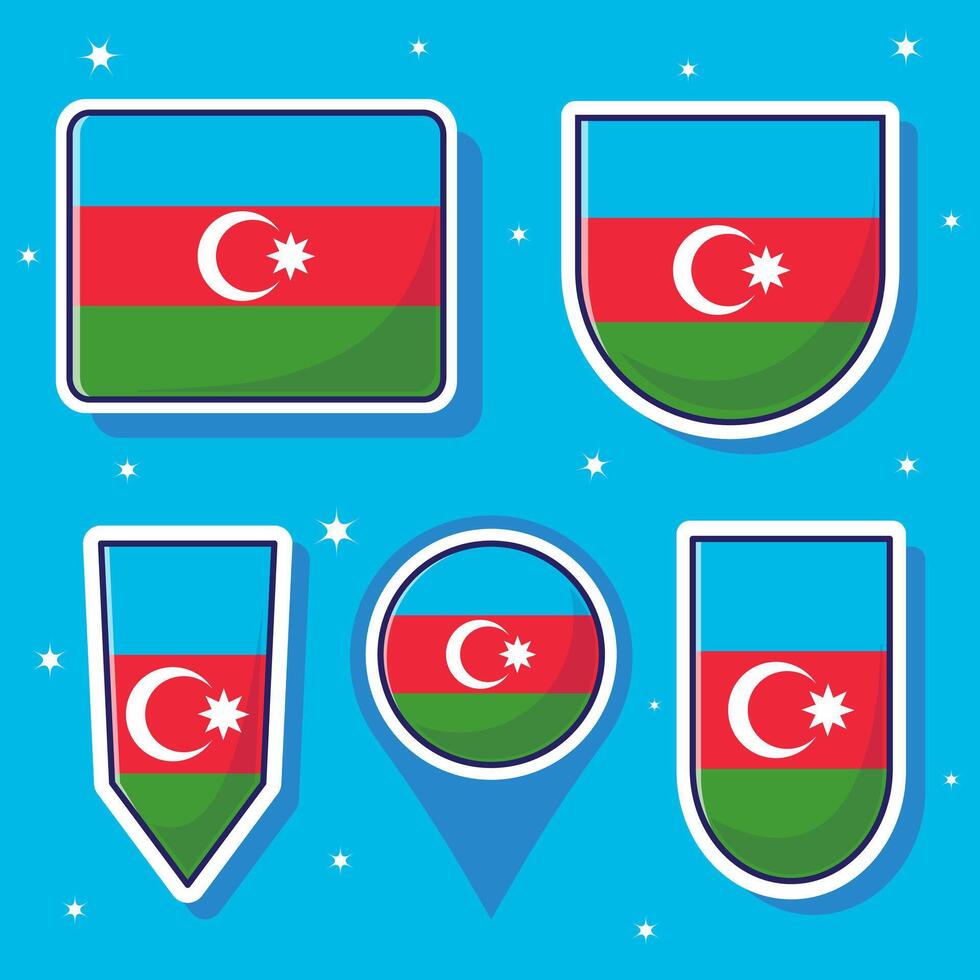 azerbaiyán nacional bandera dibujos animados vector ilustración icono mascota haz paquetes