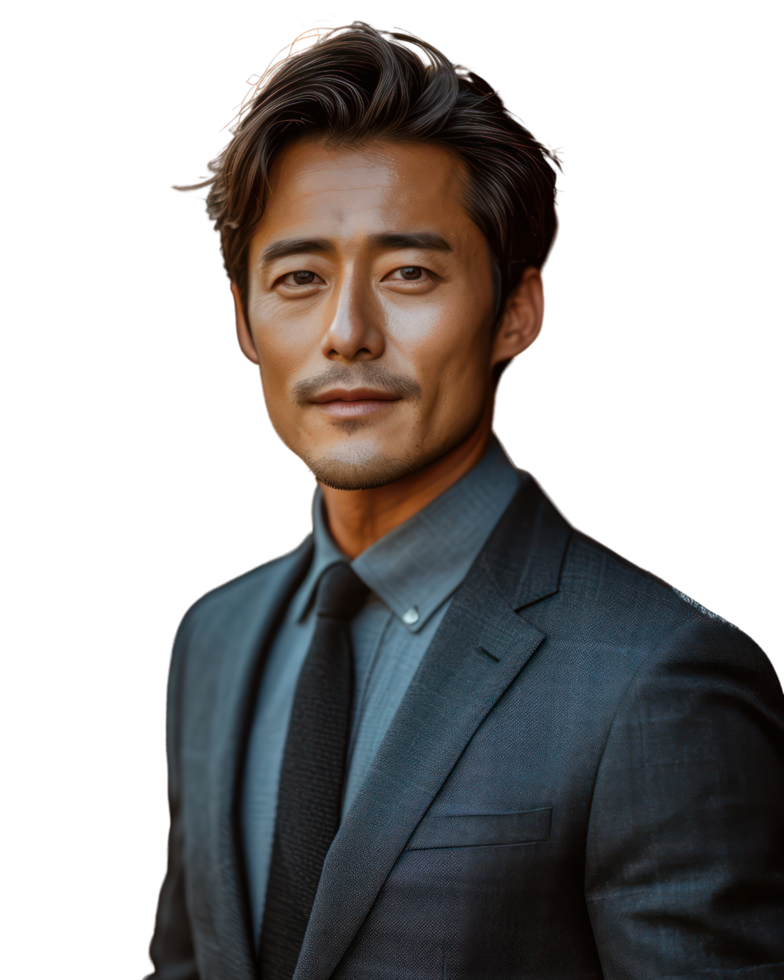 Business asian young man Isolated on transparent background. png