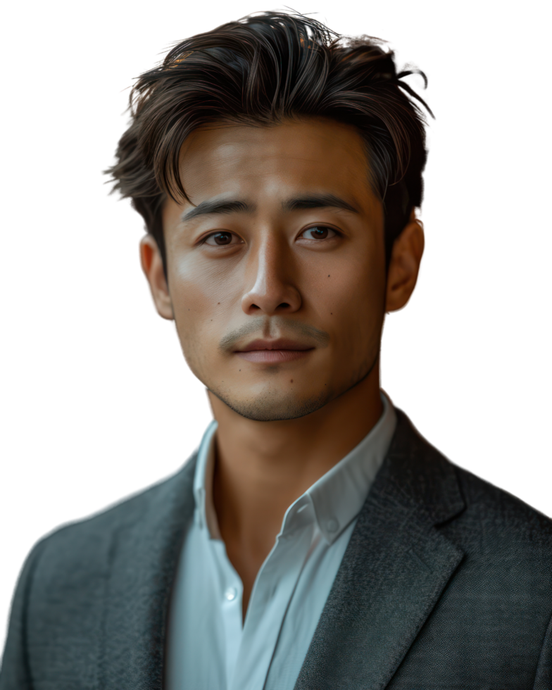 Business asian young man Isolated on transparent background. png