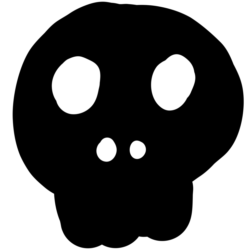 Icon black and white halloween skull png