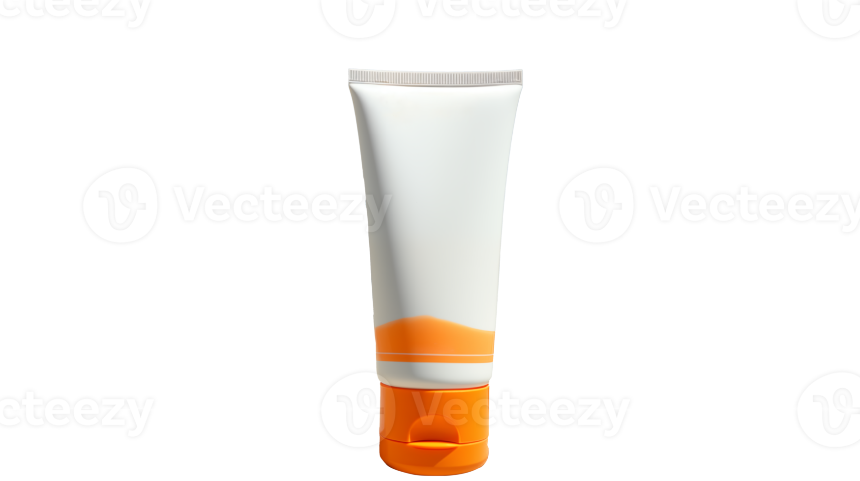 AI generated suncream tube on sand in the beach png