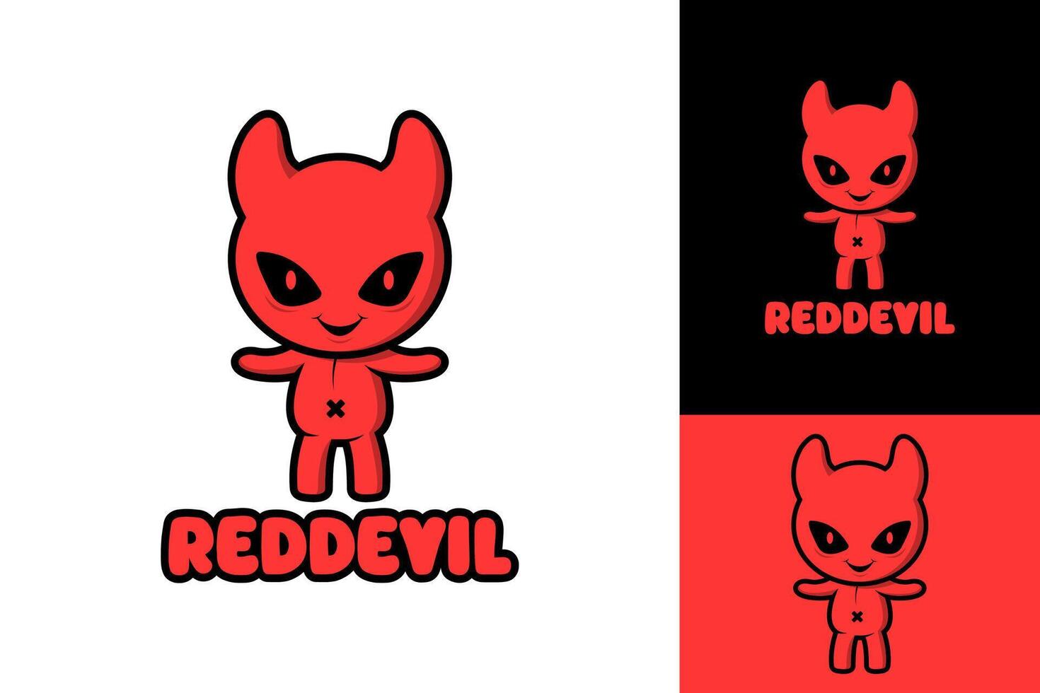 rojo diablo demonio mascota logo diseño vector