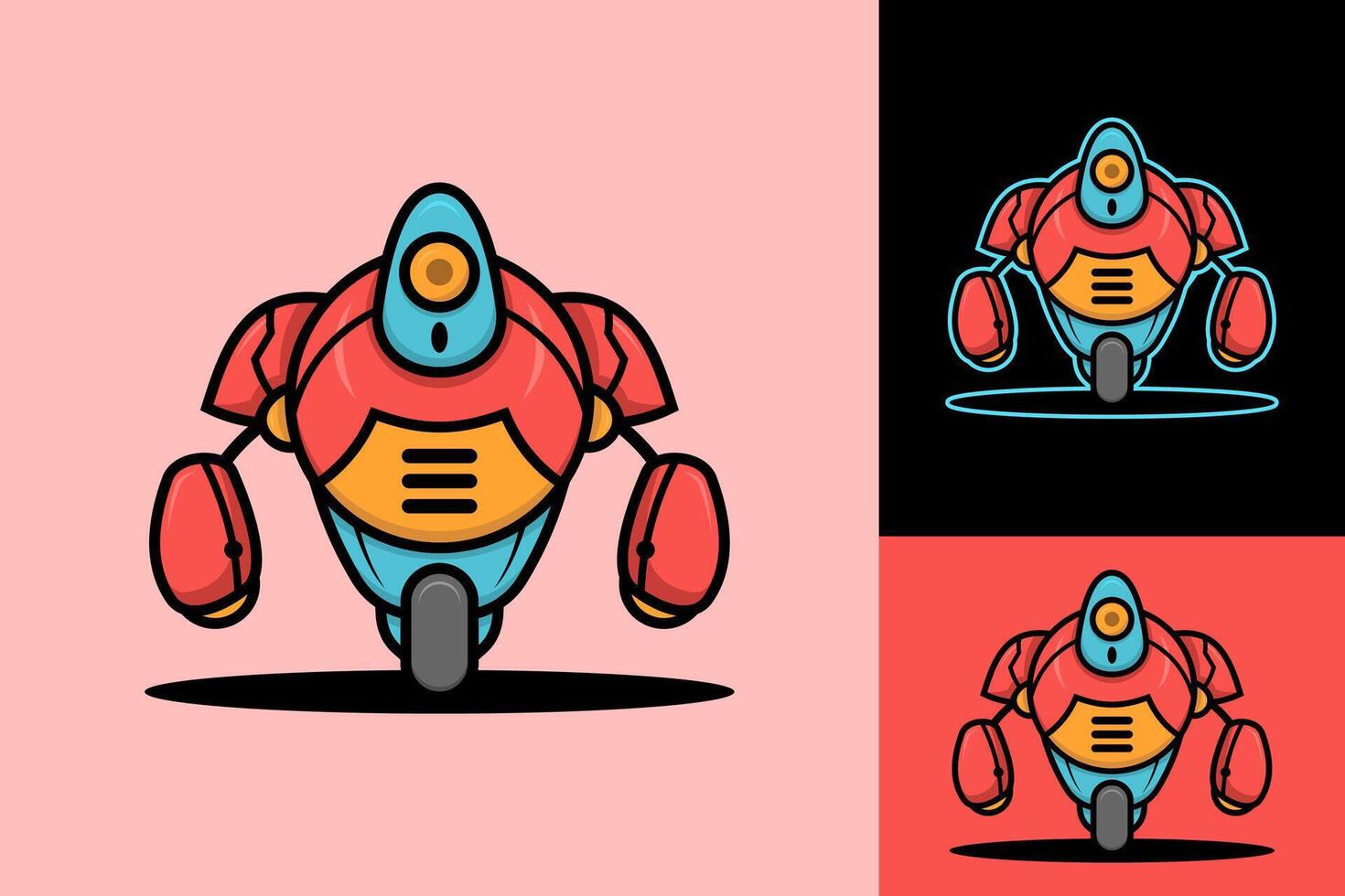 Futuristic Robot Mascot Modern Illustration Logo Design vector
