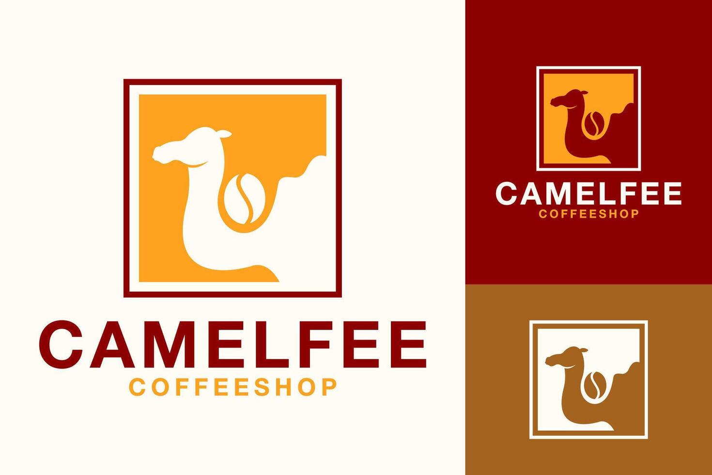 Coffee Camel Dessert Logo Design vector