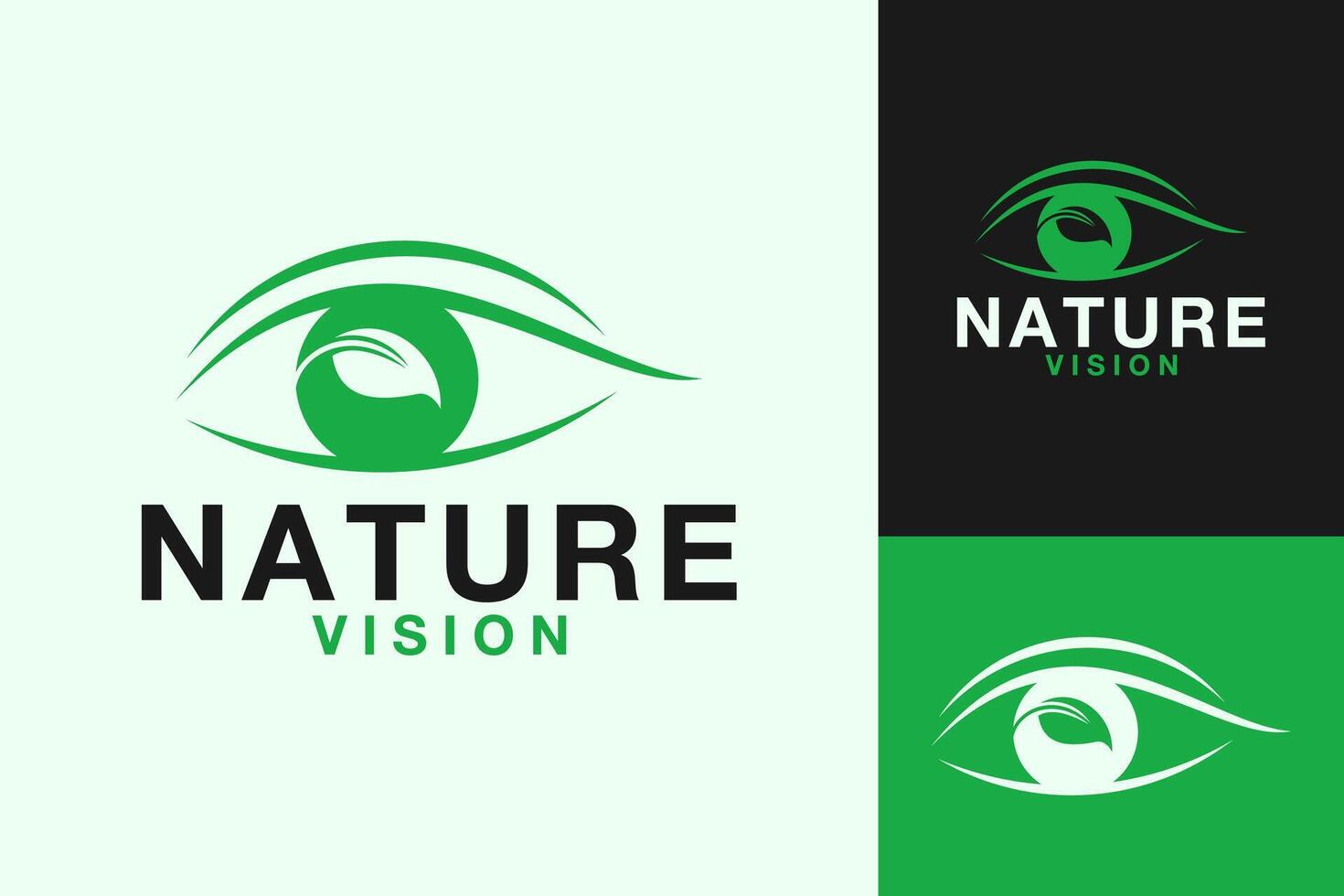 Eye Vision Nature Logo Design vector