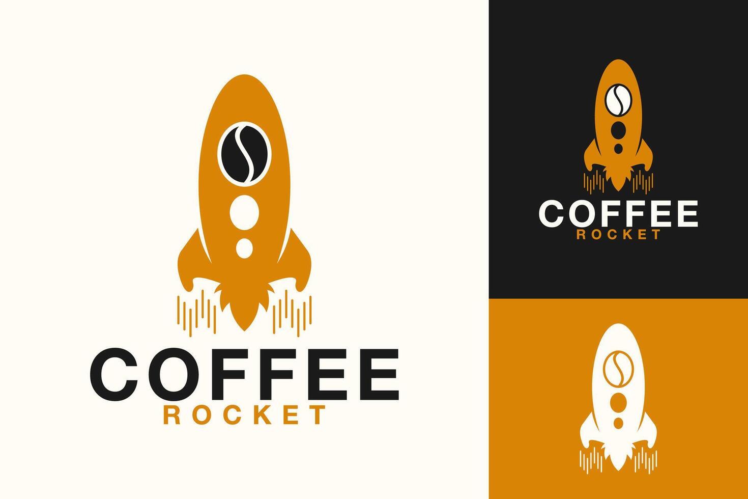 cohete café café bar logo diseño vector
