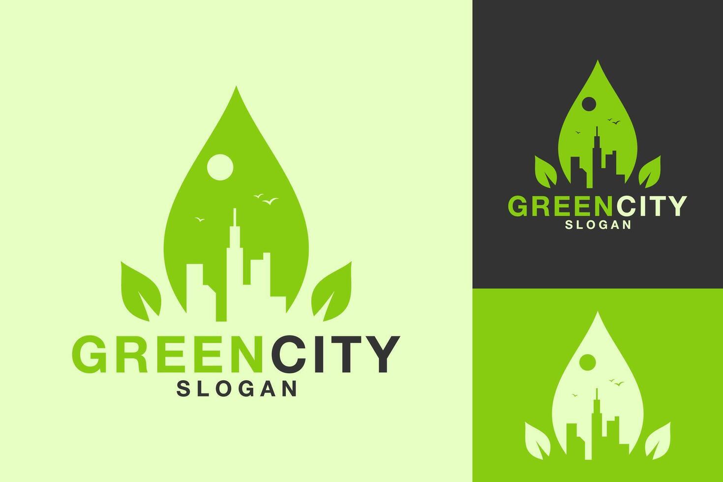 Green City Eco Fresh Nature Logo Design vector