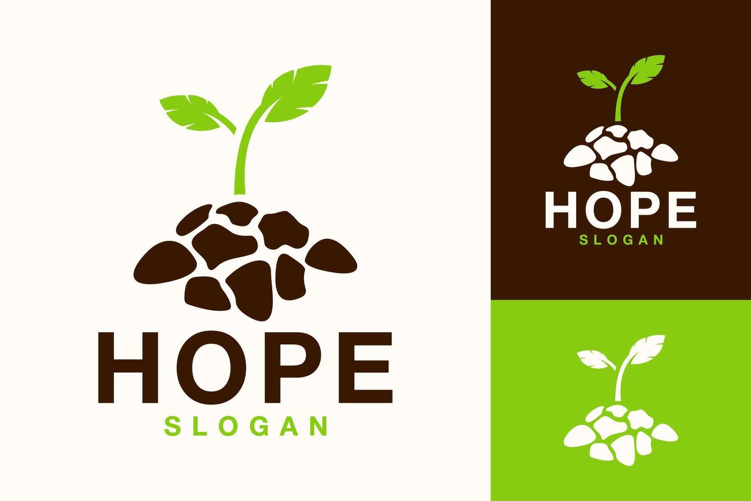 Plant Shoots Hope Green Nature Logo Design vector