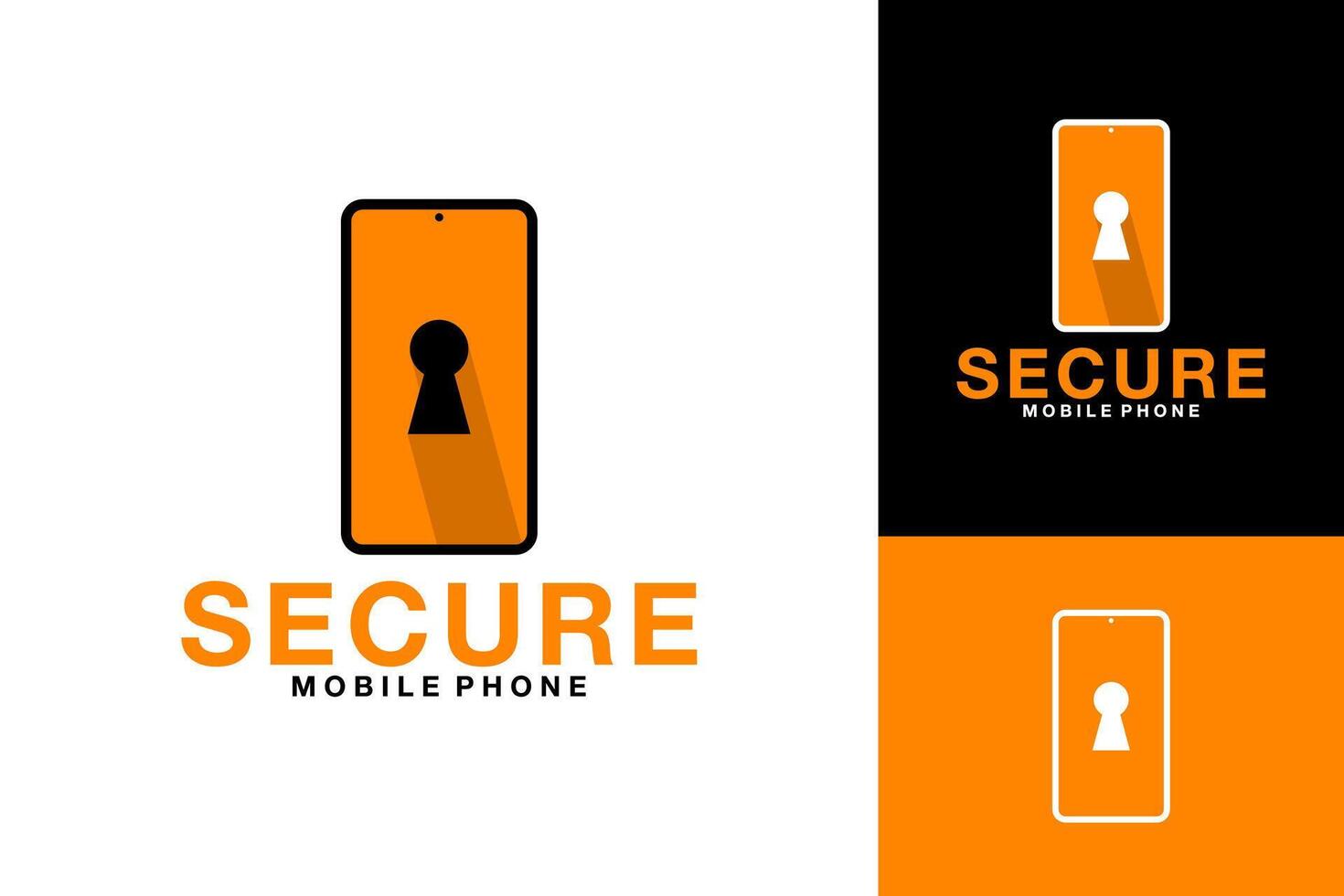 Secure Private Mobile Phone Logo Design vector