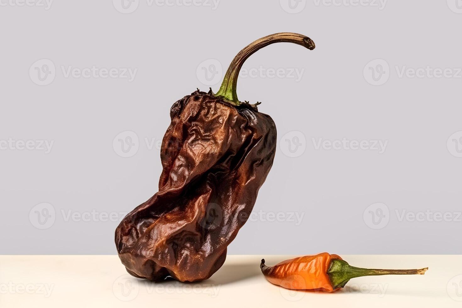 AI generated Food waste concept. Spoiled dried pepper. AI generated photo