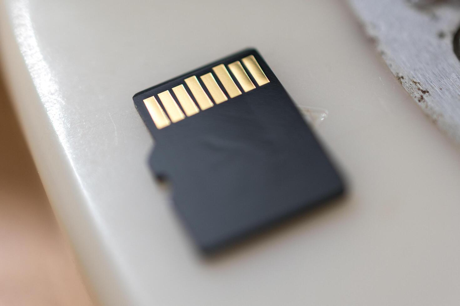 Big capacity micro SD card over the desk photo