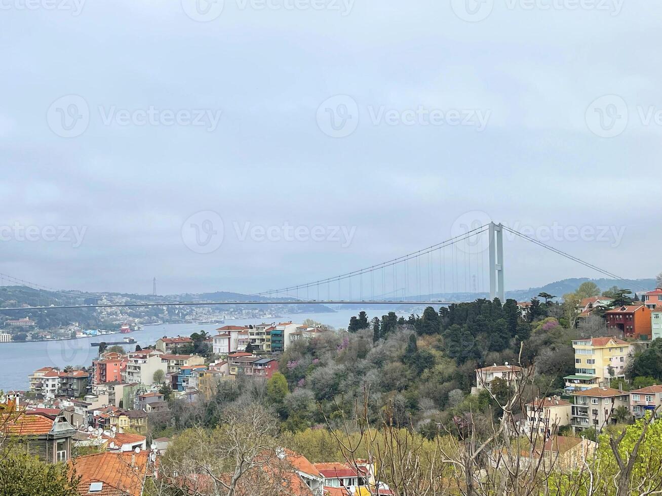The Bosphorus Bridge from the Asian side of Istanbul, Turkey photo