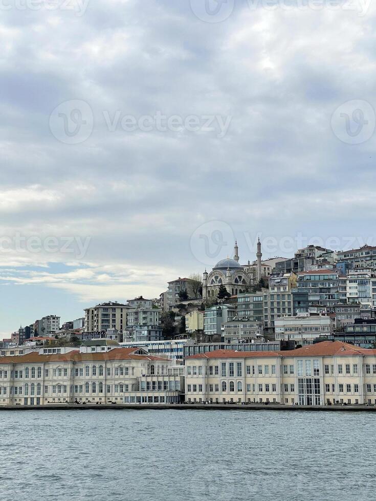 View of the European part of Istanbul across the Bosphorus photo