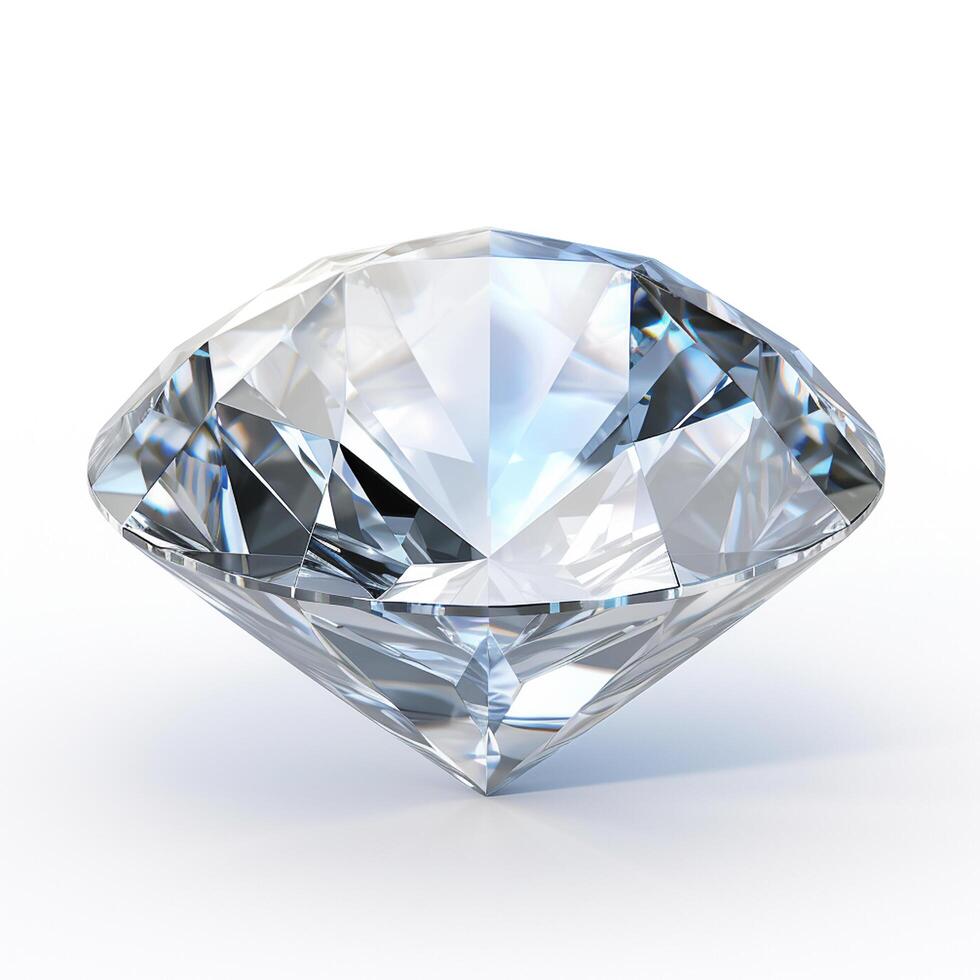 AI generated Hyper-realistic diamond on a white background photo