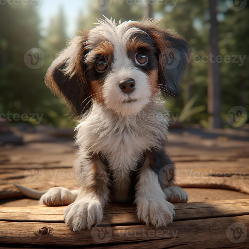 AI generated photo realistic cute puppy, photo of pet dog