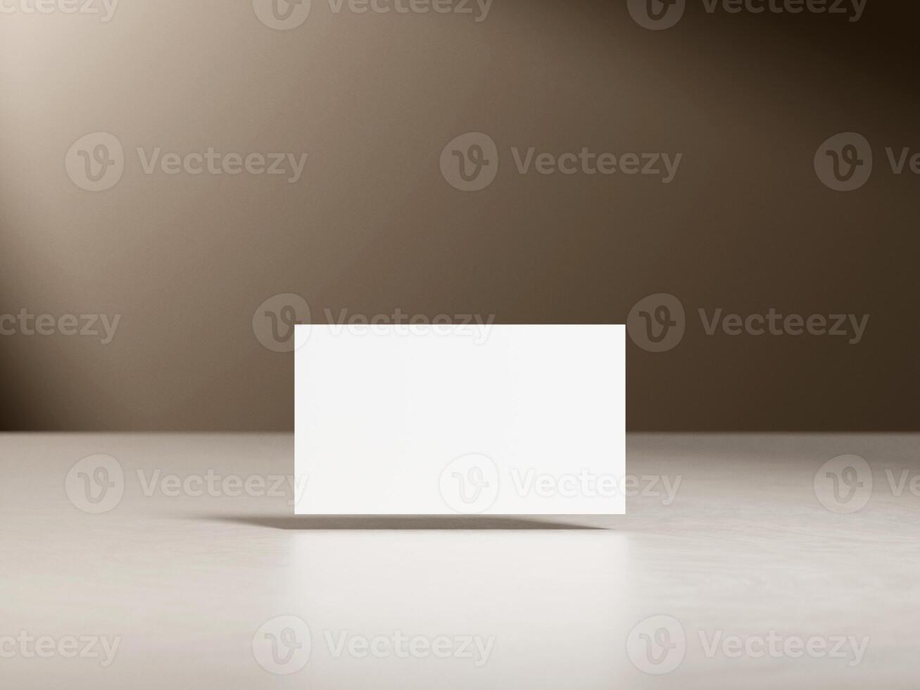 Elegant business card mockup on brown gradient background photo
