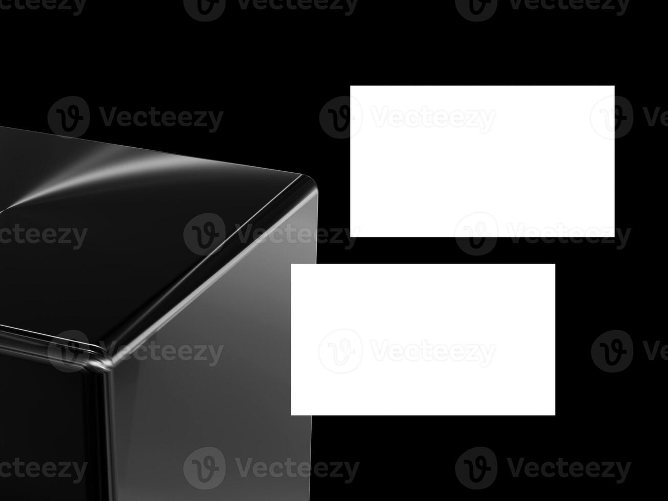 Elegant business card on black metal background photo