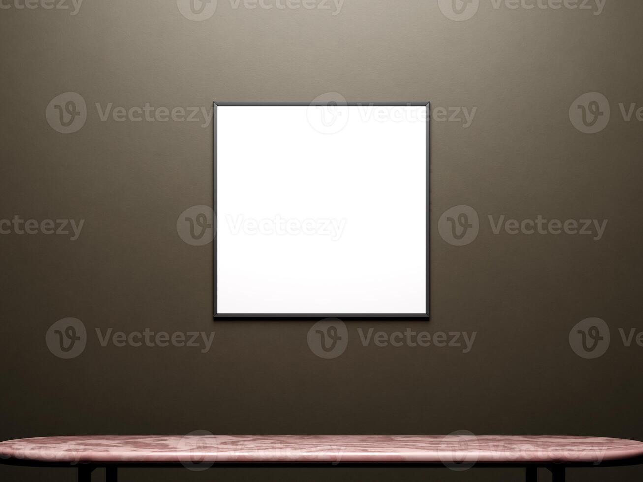Mockup poster frame in modern interior background photo