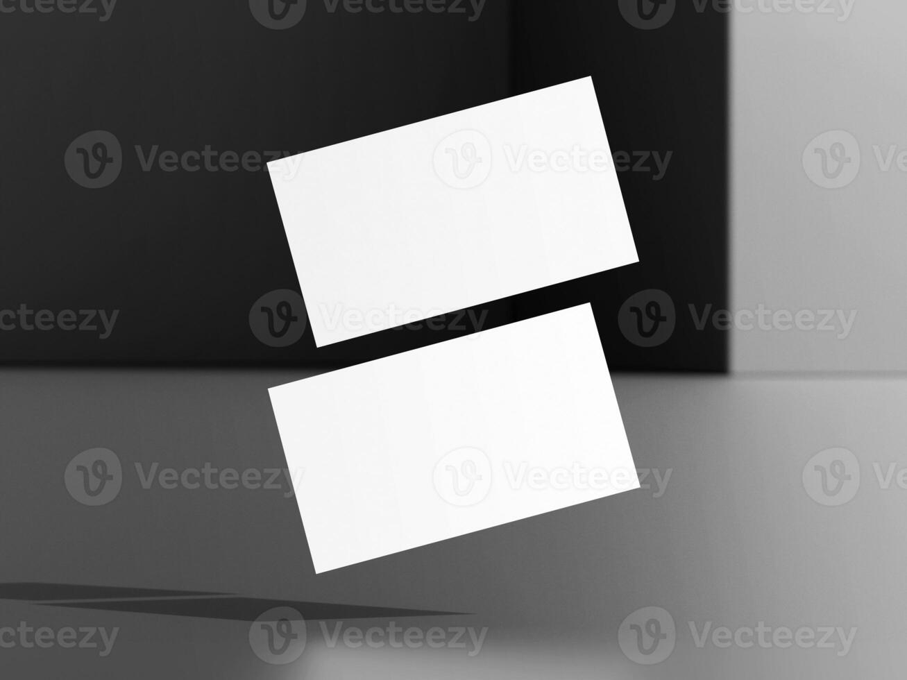Realistic floating business branding cards template mockup photo