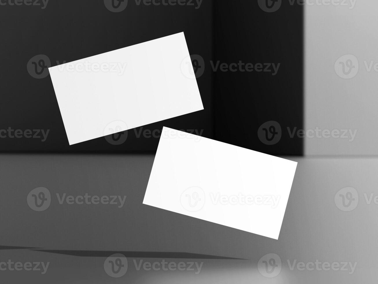 Realistic floating business branding cards template mockup photo