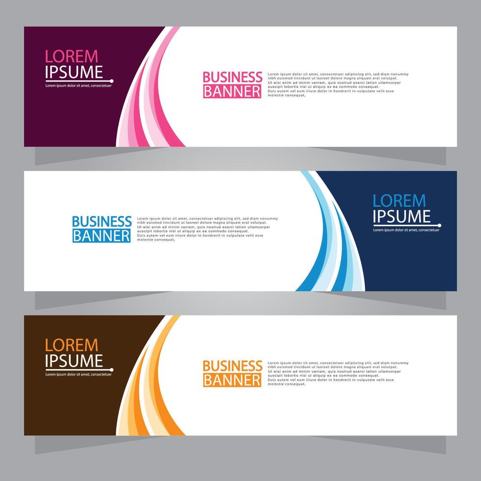 Vector abstract design web banner template. Web Design Elements - Header Design. Abstract geometric web banner template on grey background.