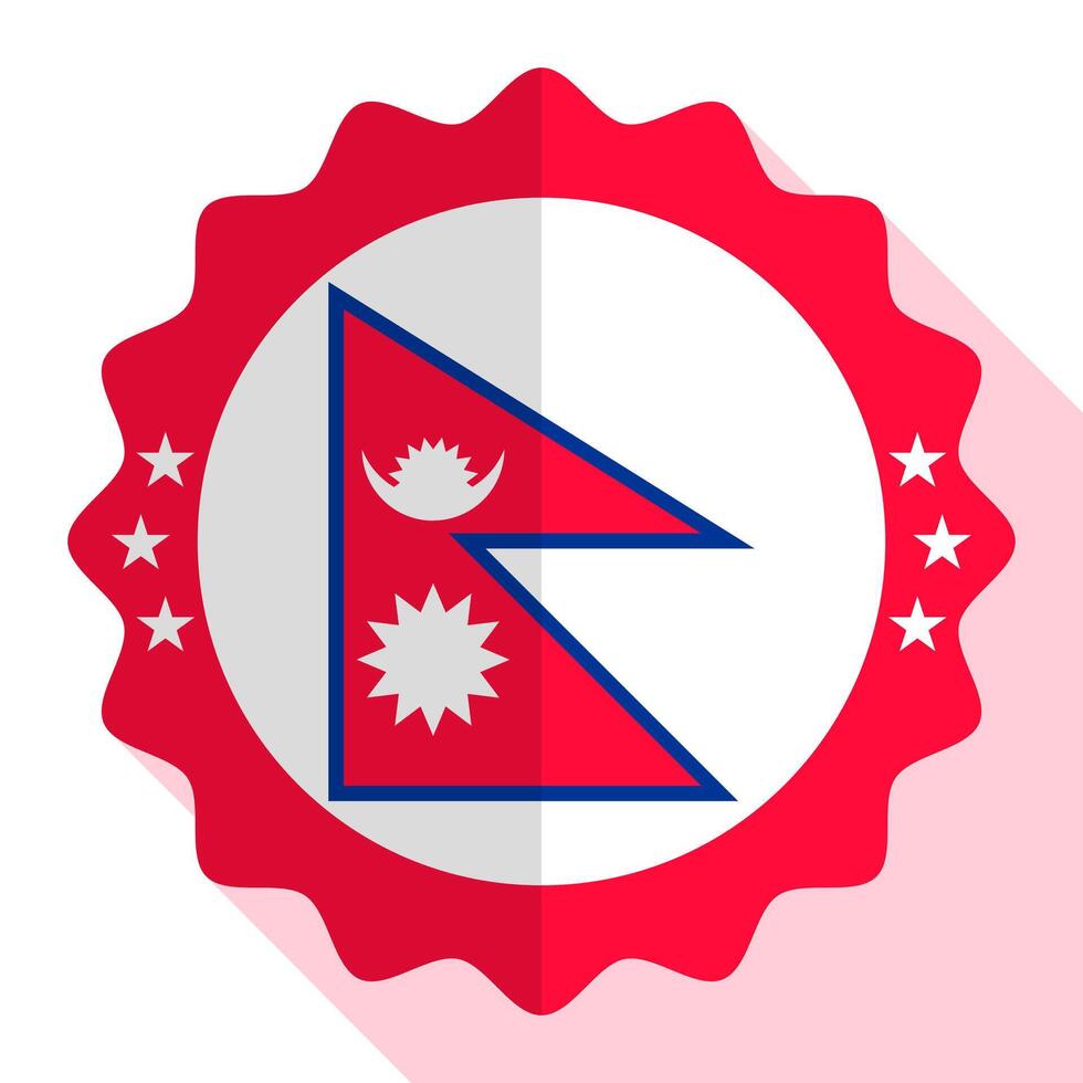 Nepal quality emblem, label, sign, button. Vector illustration.