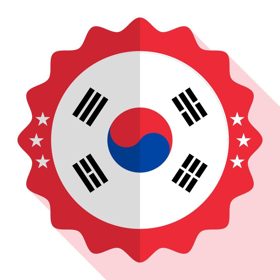 South Korea quality emblem, label, sign, button. Vector illustration.
