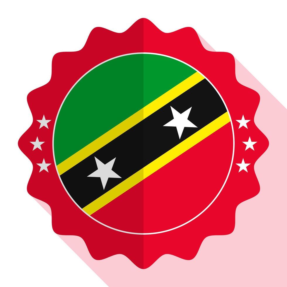 Santo kitts y nevis calidad emblema, etiqueta, firmar, botón. vector ilustración.