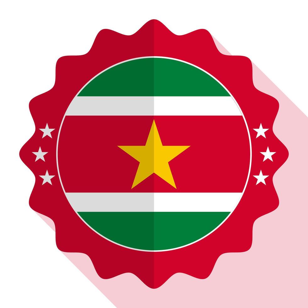 Suriname quality emblem, label, sign, button. Vector illustration.