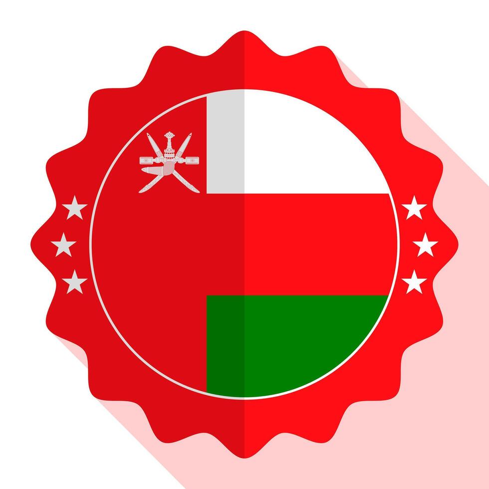 Oman quality emblem, label, sign, button. Vector illustration.