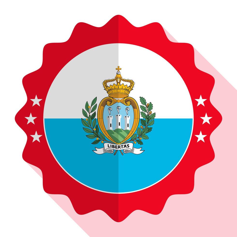 San Marino quality emblem, label, sign, button. Vector illustration.