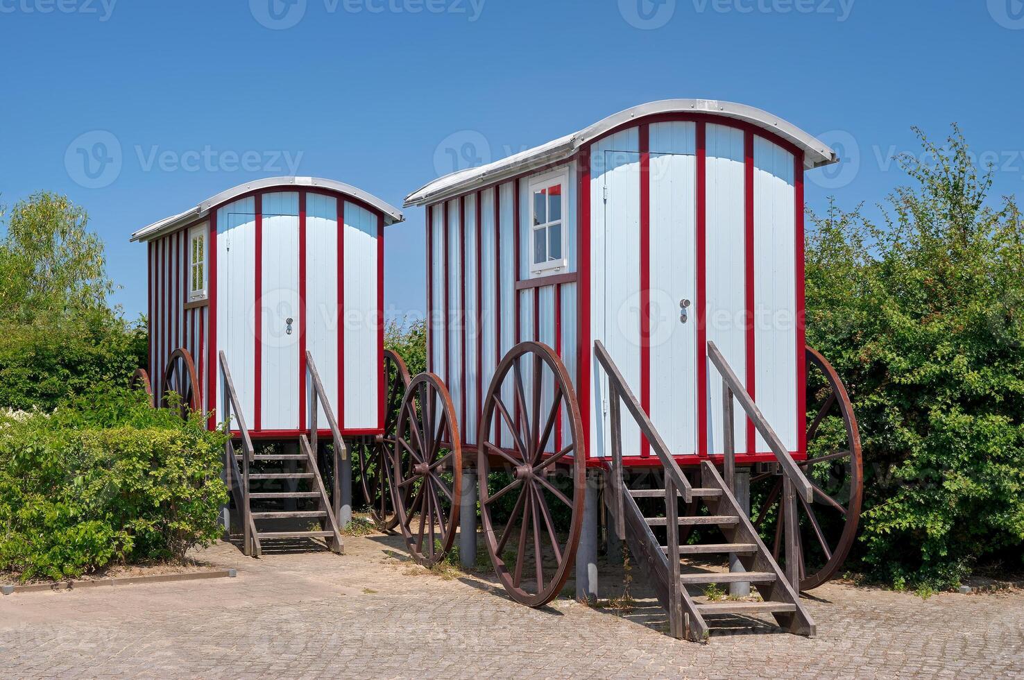 historic changing Rooms at Promenade of Bansin,baltic Sea,Usedom,Mecklenburg-Vorpommern,Germany photo