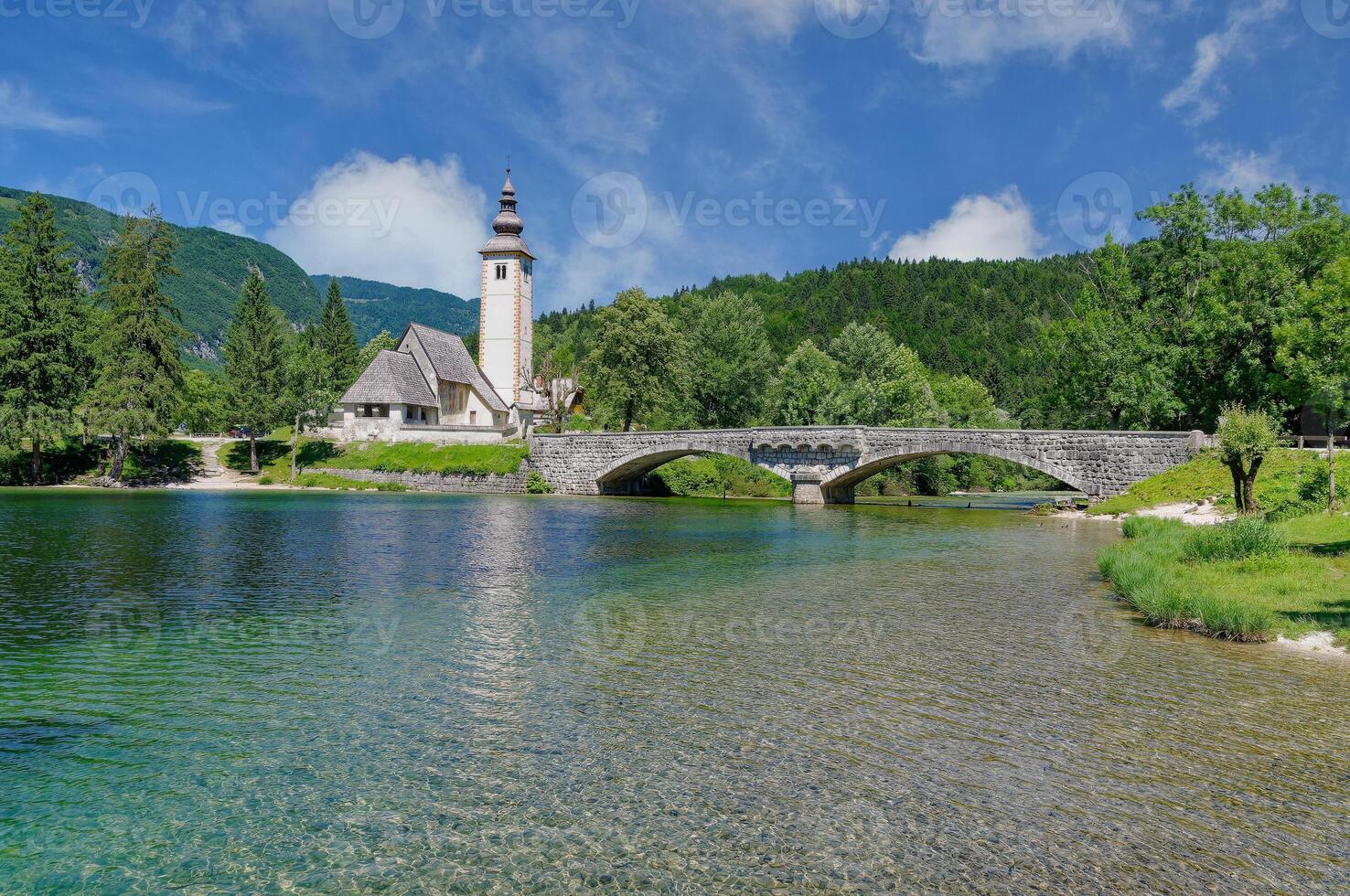 Lake Bohinj in Triglav National Park,Slovenia photo