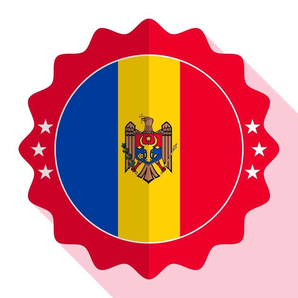 Moldova quality emblem, label, sign, button. Vector illustration.
