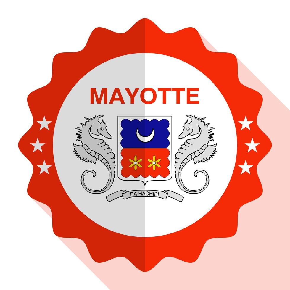 Mayotte quality emblem, label, sign, button. Vector illustration.