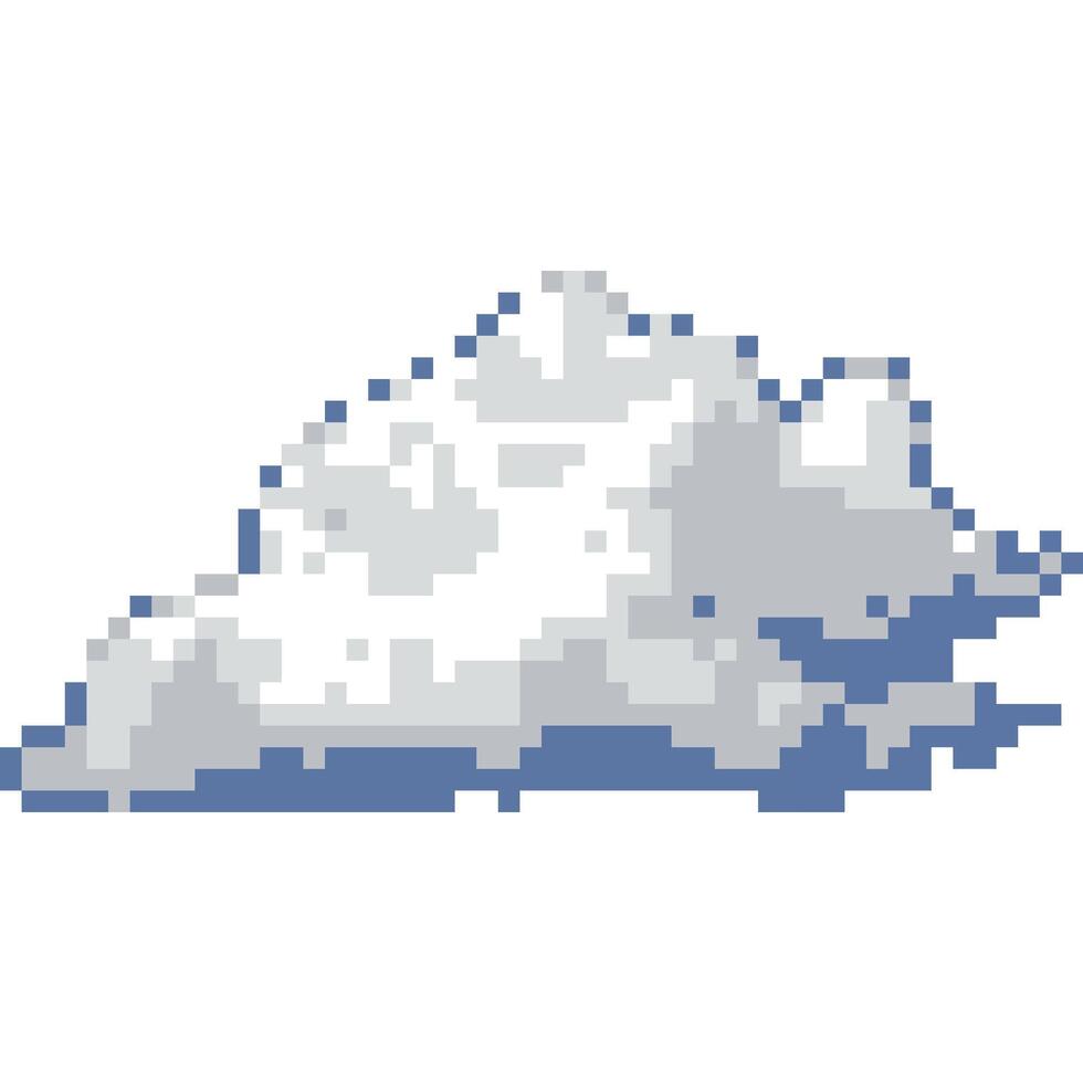 Cloud cartoon icon in pixel style vector