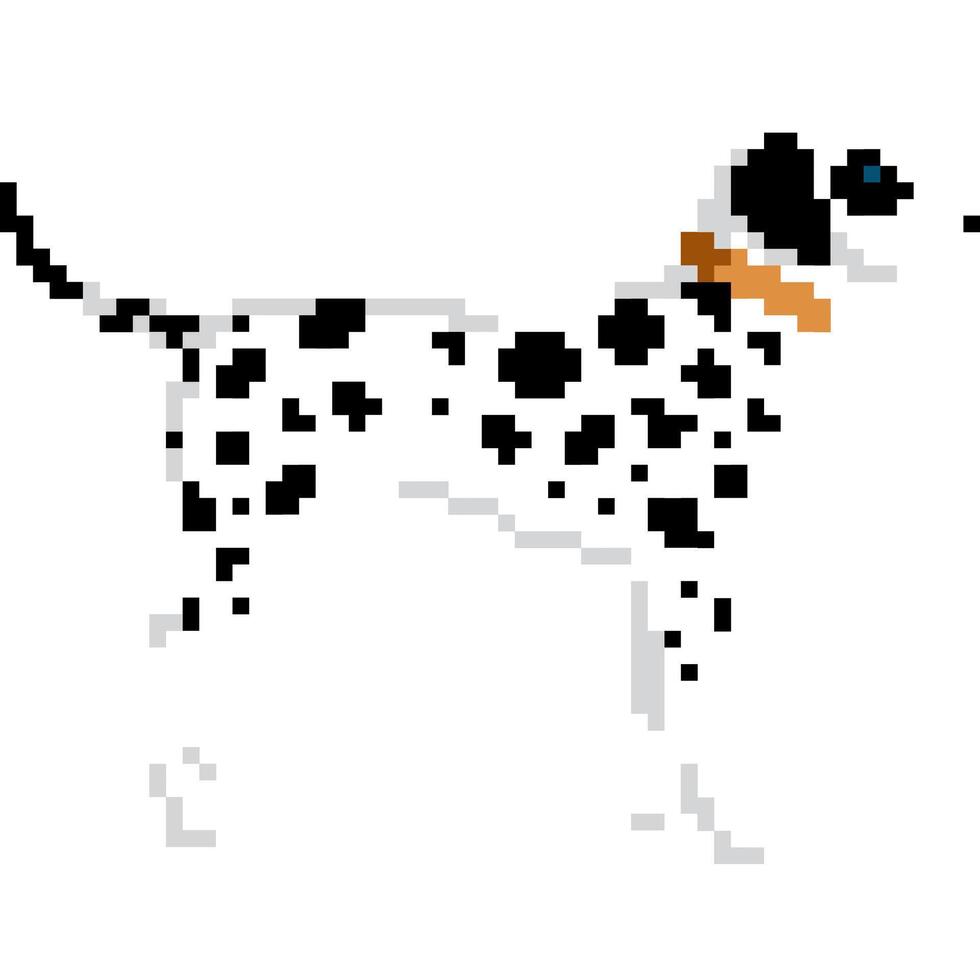 Dog cartoon icon in pixel style vector