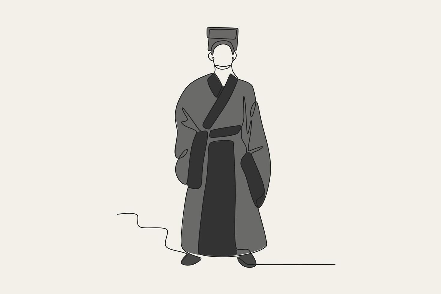 Chinese men's national formal wear since 1929 vector