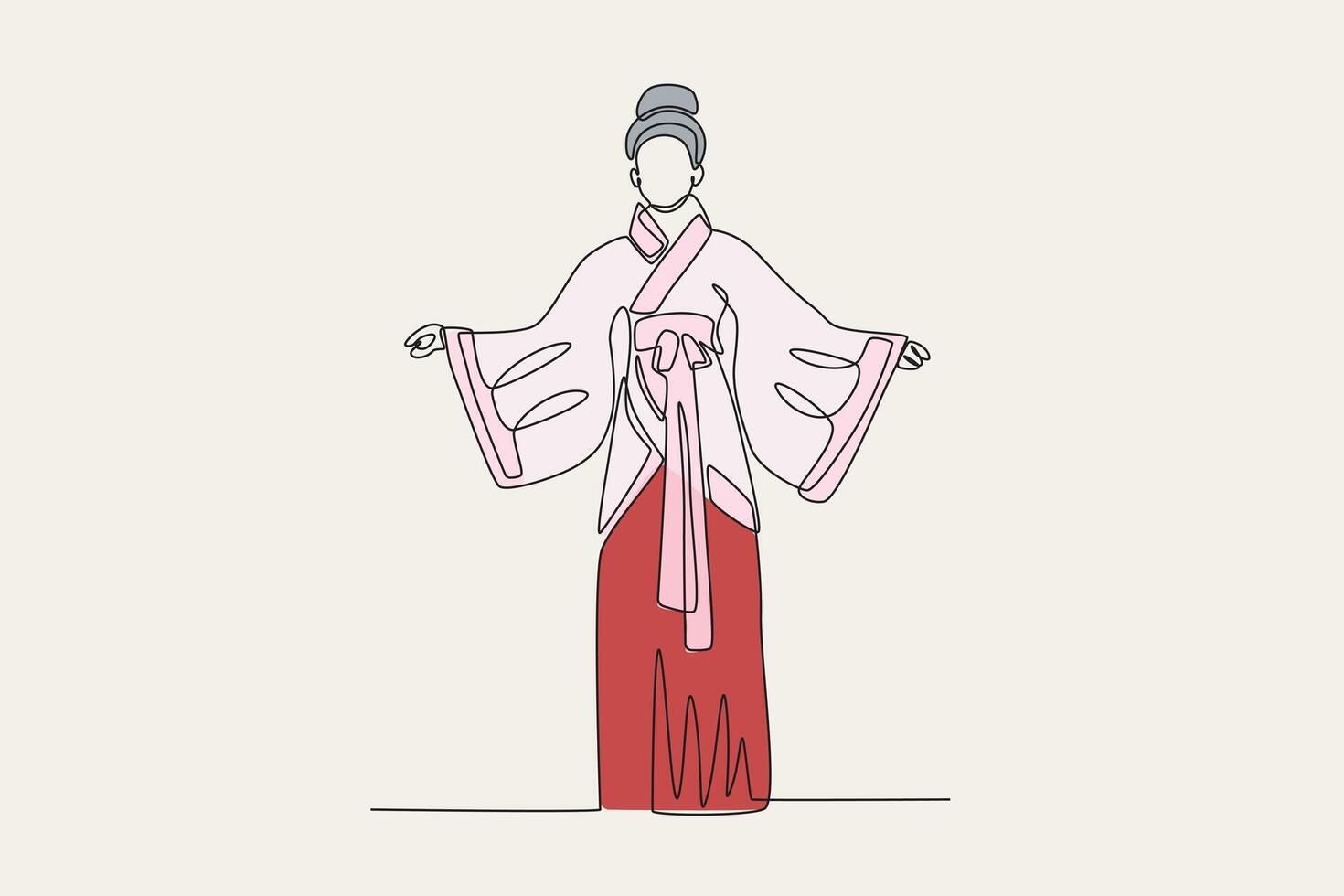 A woman wearing Shanghainese fashion vector