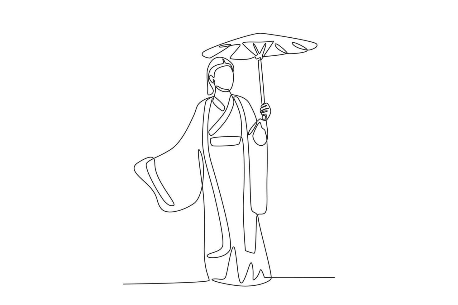 A woman wearing Hanfu clothing vector