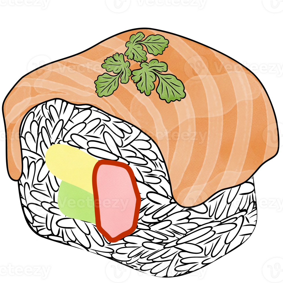 Sushi ilustração saudável Comida png