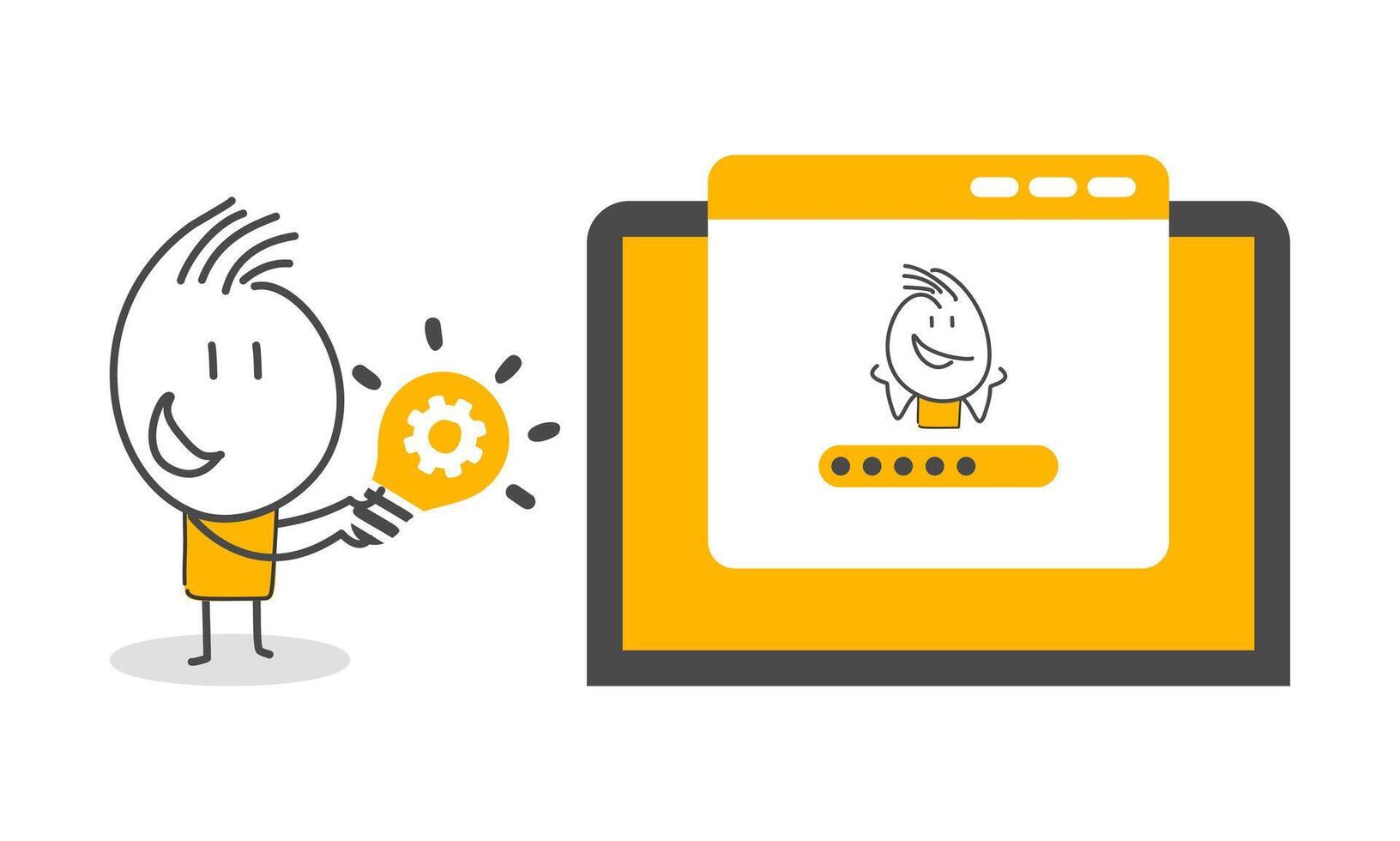 Stick figures. Office people. Hand drawn doodle line art cartoon design character. vector