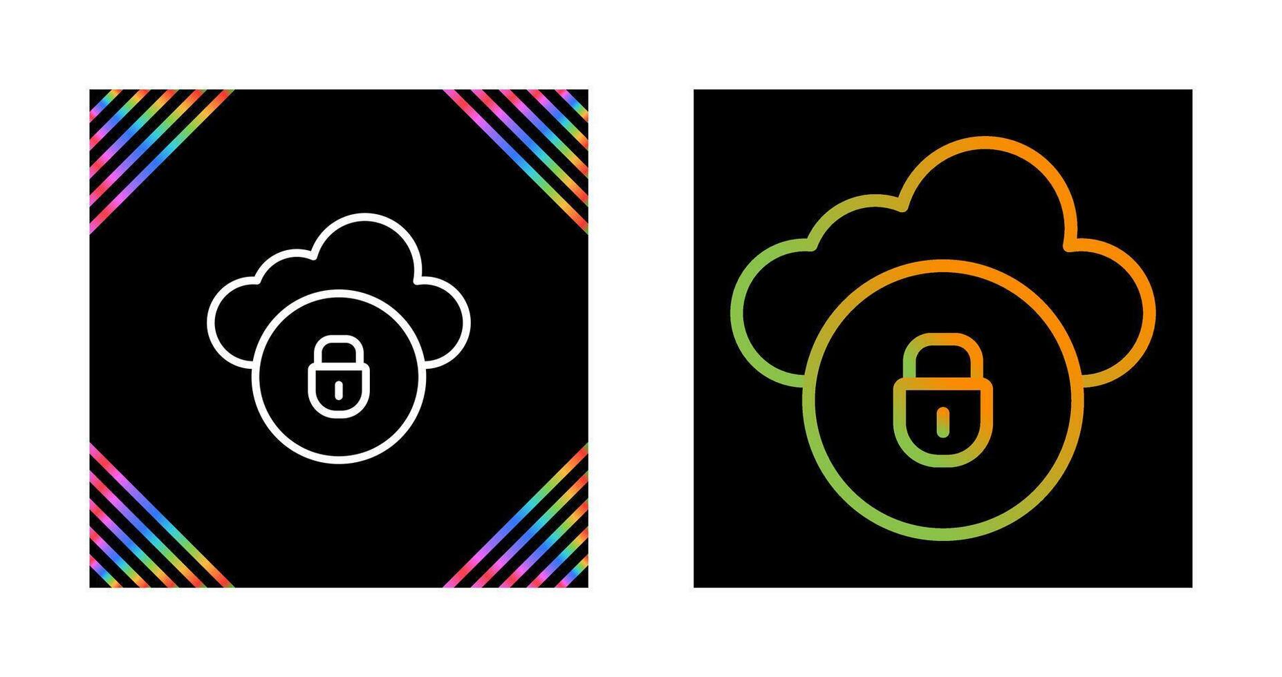 icono de vector de seguridad en la nube