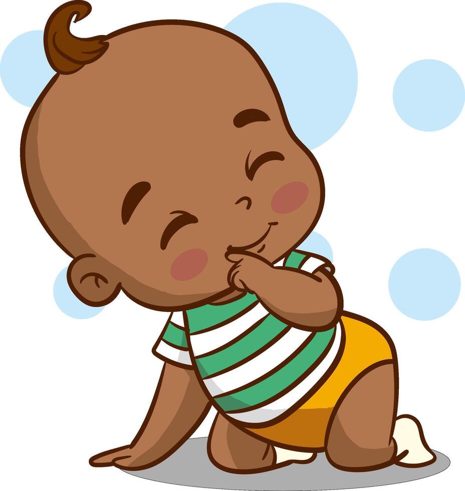 Illustration of a Cute Baby Wearing a Diaper vector